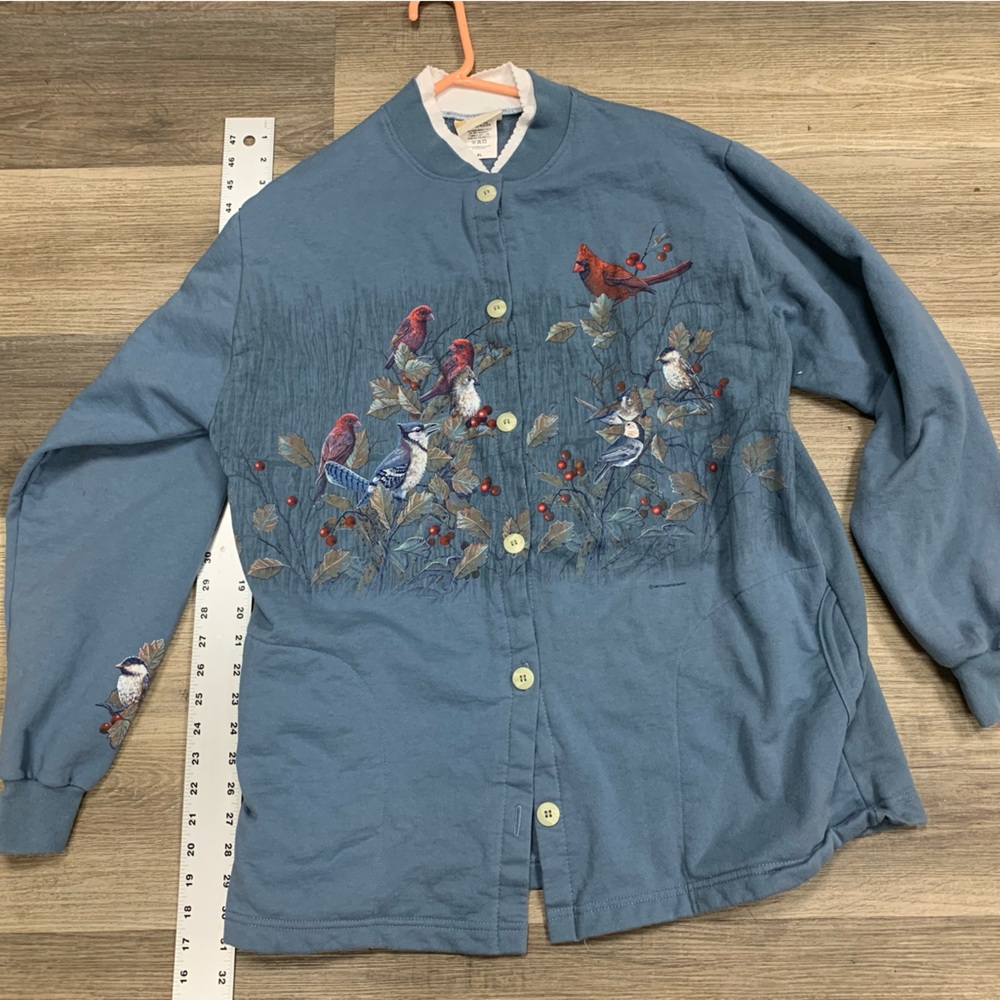 Vintage Cardigan with Bird print
